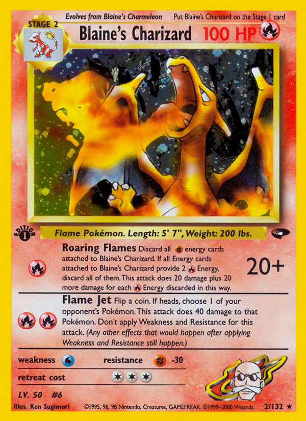 Blaine's Charizard (2/132) [Gym Challenge 1st Edition] | Red Riot Games CA