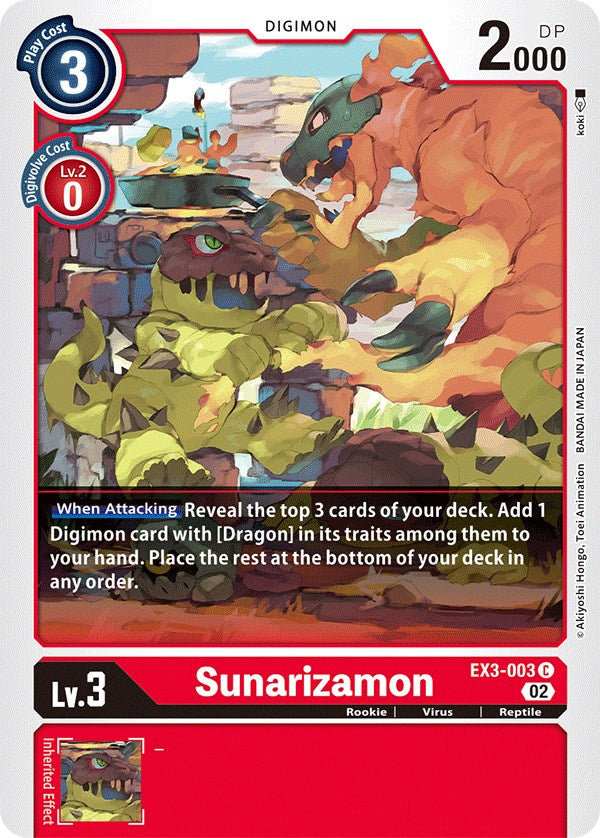 Sunarizamon [EX3-003] [Draconic Roar] | Red Riot Games CA