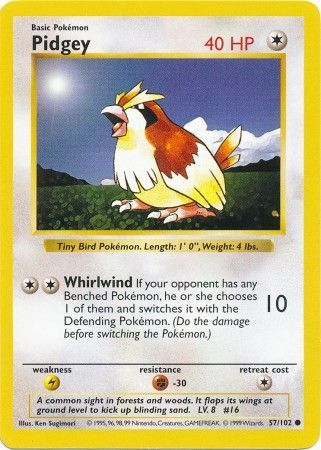 Pidgey (57/102) [Base Set Shadowless Unlimited] | Red Riot Games CA