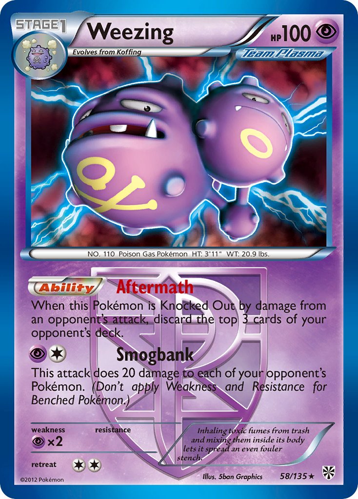 Weezing (58/135) (Theme Deck Exclusive) [Black & White: Plasma Storm] | Red Riot Games CA