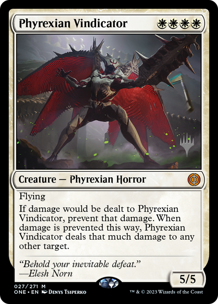 Phyrexian Vindicator (Promo Pack) [Phyrexia: All Will Be One Promos] | Red Riot Games CA