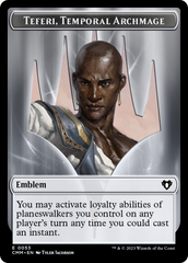Clue // Emblem - Teferi, Temporal Archmage Double-Sided Token [Commander Masters Tokens] | Red Riot Games CA