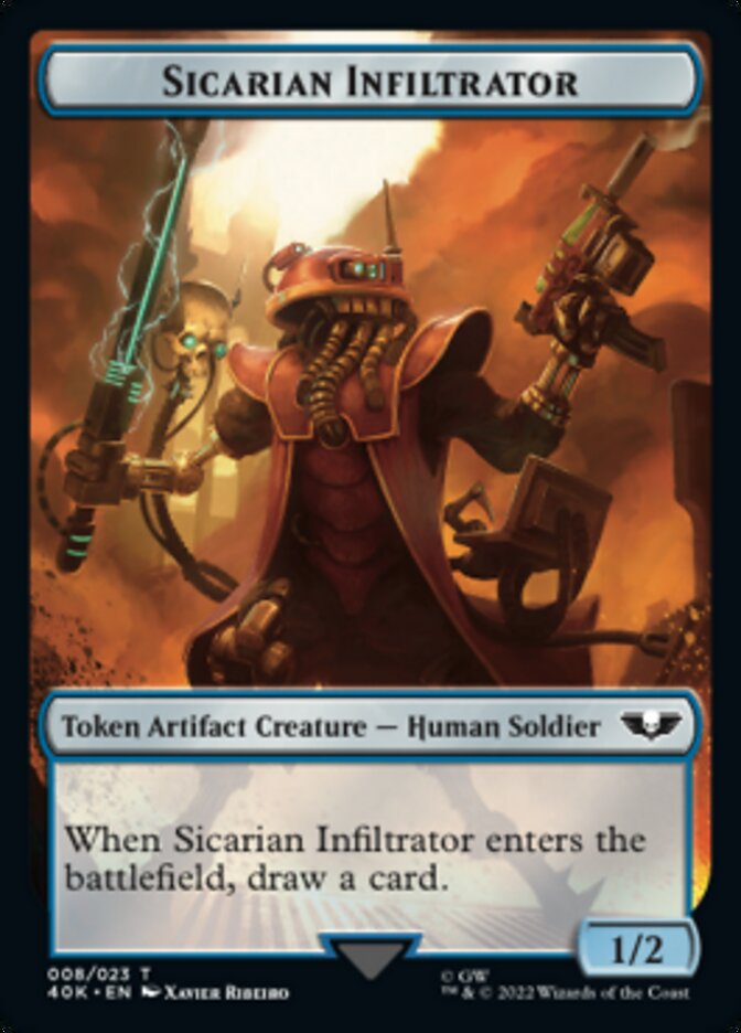 Soldier (003) // Sicarian Infiltrator Double-Sided Token (Surge Foil) [Warhammer 40,000 Tokens] | Red Riot Games CA