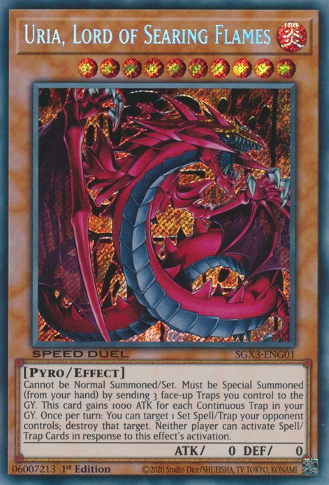 Uria, Lord of Searing Flames [SGX3-ENG01] Secret Rare | Red Riot Games CA