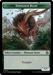 Dinosaur Beast // Dinosaur Double-Sided Token [The Lost Caverns of Ixalan Commander Tokens] | Red Riot Games CA