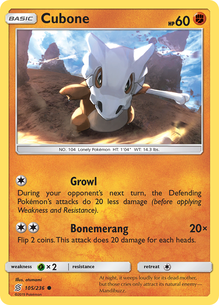 Cubone (105/236) [Sun & Moon: Unified Minds] | Red Riot Games CA