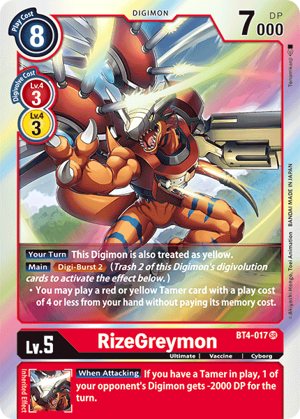 RizeGreymon [BT4-017] [Great Legend] | Red Riot Games CA