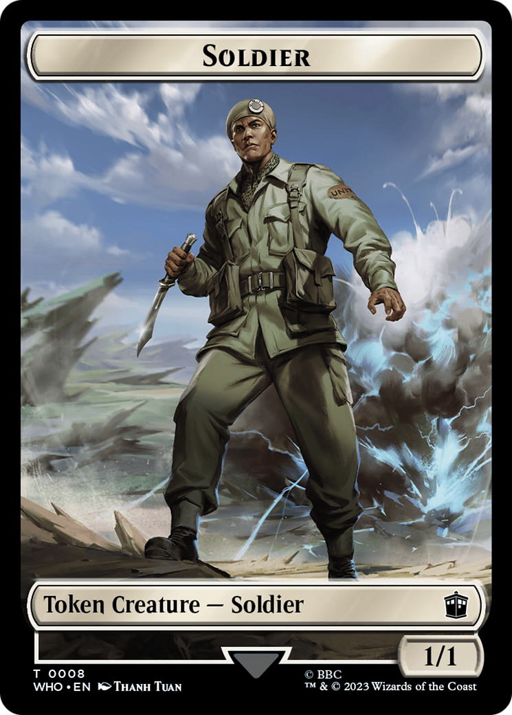 Soldier // Dinosaur Double-Sided Token [Doctor Who Tokens] | Red Riot Games CA