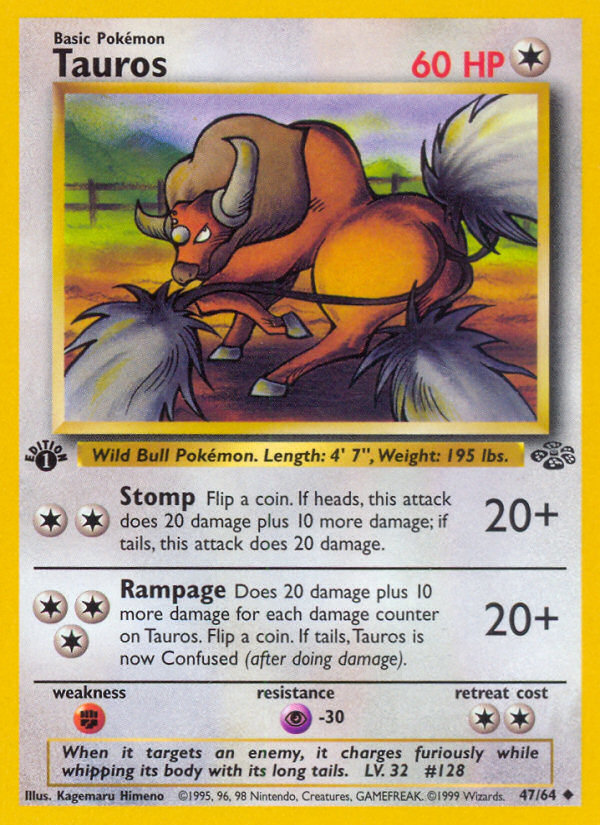 Tauros (47/64) [Jungle 1st Edition] | Red Riot Games CA