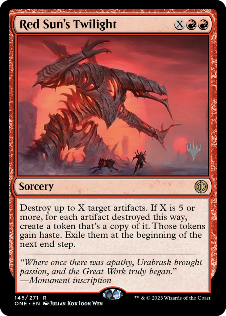 Red Sun's Twilight (Promo Pack) [Phyrexia: All Will Be One Promos] | Red Riot Games CA