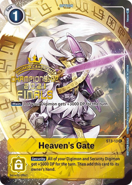 Heaven's Gate [ST3-13] (2021 Championship Finals Tamer's Evolution Pack) [Starter Deck: Heaven's Yellow Promos] | Red Riot Games CA