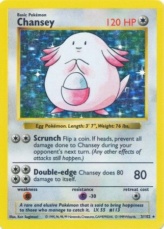 Chansey (3/102) [Base Set Shadowless Unlimited] | Red Riot Games CA
