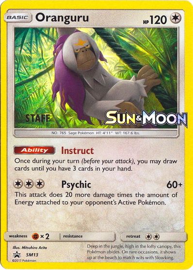 Oranguru (SM13) (Staff Prerelease Promo) [Sun & Moon: Black Star Promos] | Red Riot Games CA