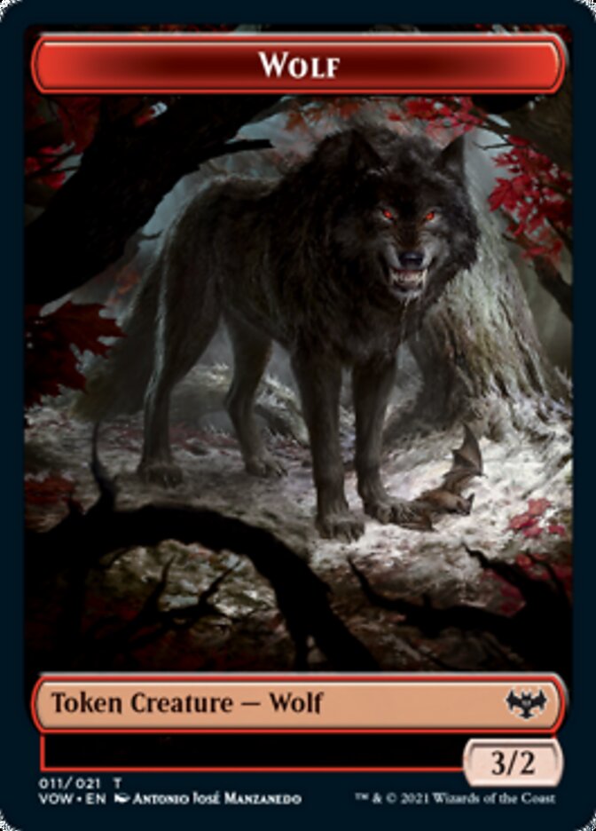 Wolf (011) // Spirit (002) Double-Sided Token [Innistrad: Crimson Vow Tokens] | Red Riot Games CA