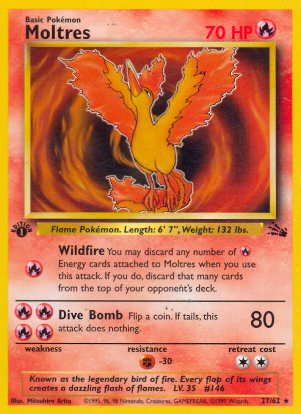 Moltres (27/62) [Fossil 1st Edition] | Red Riot Games CA