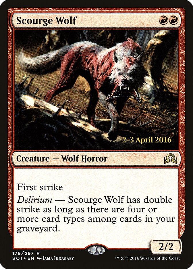 Scourge Wolf [Shadows over Innistrad Prerelease Promos] | Red Riot Games CA