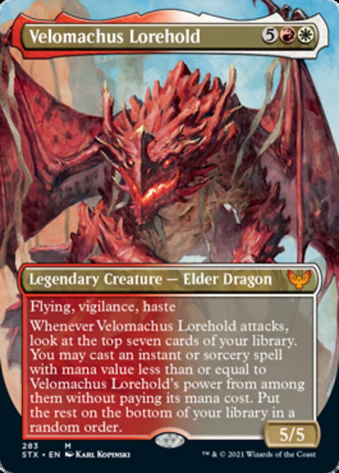Velomachus Lorehold (Borderless Alternate Art) [Strixhaven: School of Mages] | Red Riot Games CA