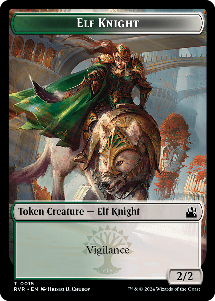 Elf Knight // Sphinx Double-Sided Token [Ravnica Remastered Tokens] | Red Riot Games CA