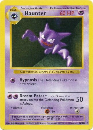 Haunter (29/102) [Base Set Shadowless Unlimited] | Red Riot Games CA