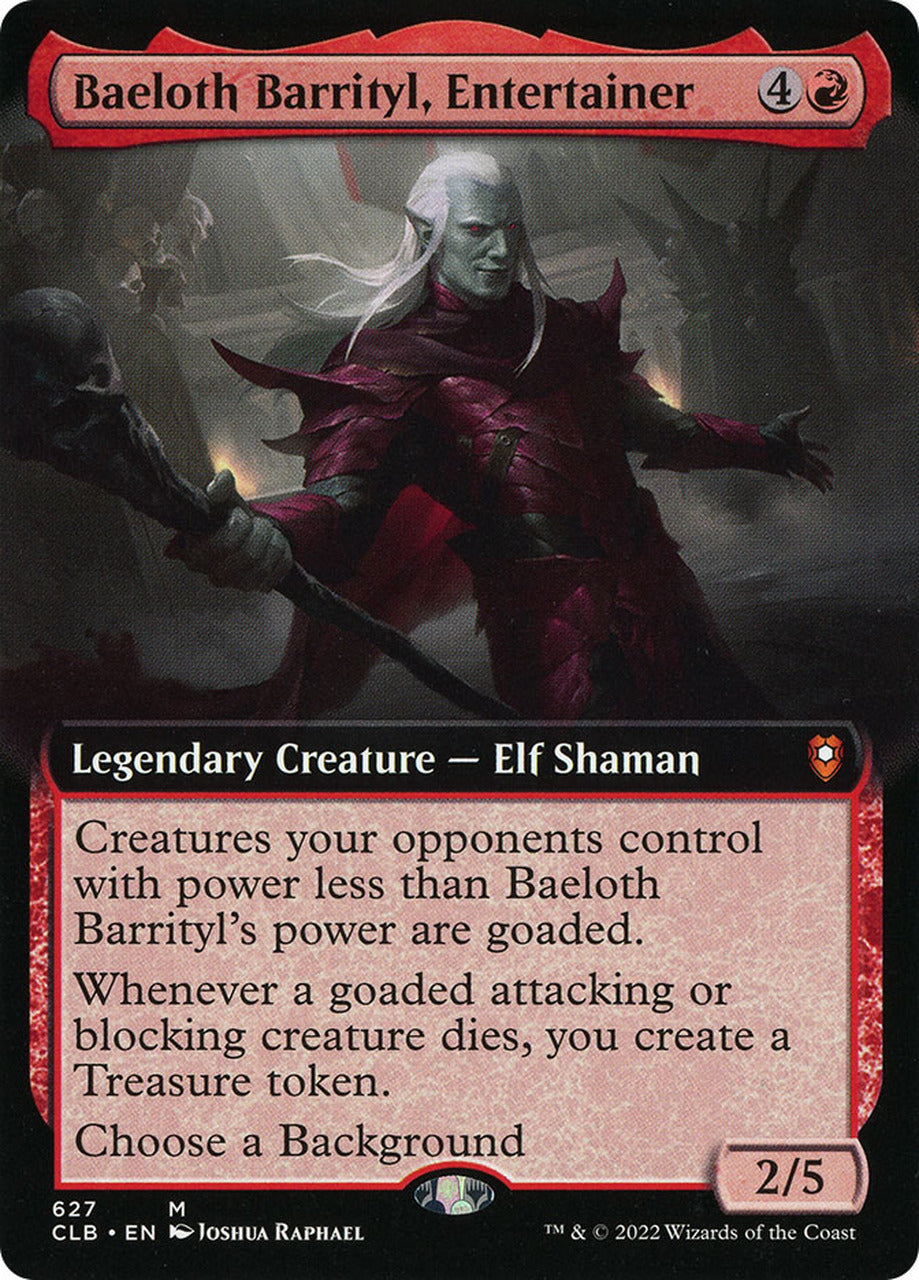 Baeloth Barrityl, Entertainer (Extended Art) [Commander Legends: Battle for Baldur's Gate] | Red Riot Games CA