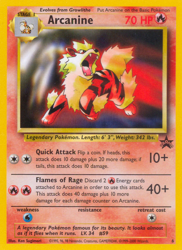 Arcanine (6) [Wizards of the Coast: Black Star Promos] | Red Riot Games CA