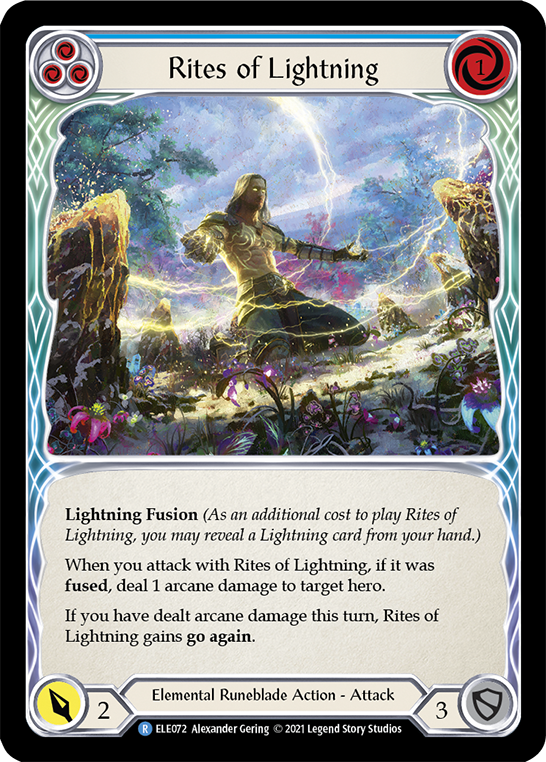 Rites of Lightning (Blue) [ELE072] (Tales of Aria)  1st Edition Rainbow Foil | Red Riot Games CA