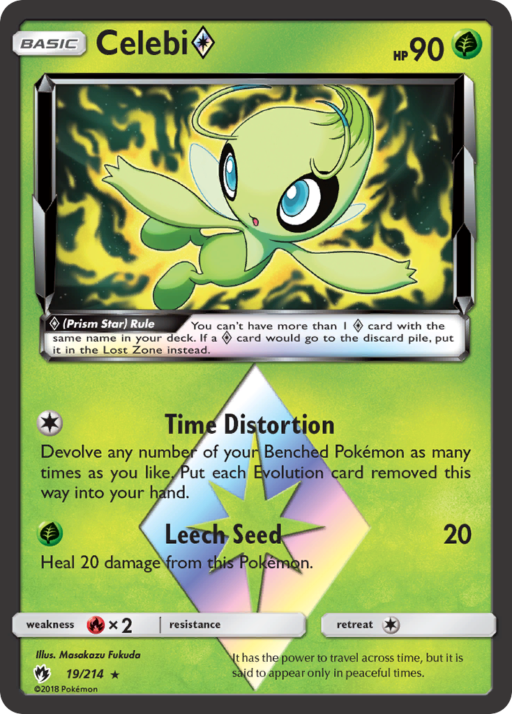 Celebi (19/214) (Prism Star) [Sun & Moon: Lost Thunder] | Red Riot Games CA