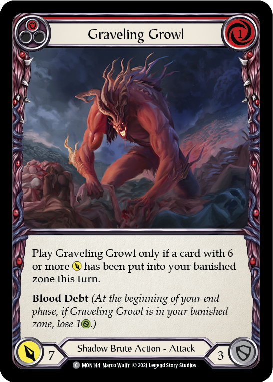 Graveling Growl (Red) [MON144] (Monarch)  1st Edition Normal | Red Riot Games CA