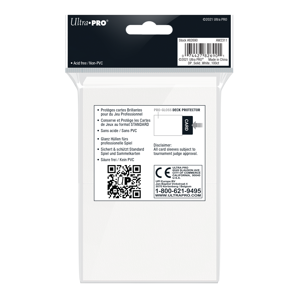 Ultra PRO: Standard 100ct Sleeves - PRO-Gloss (White)