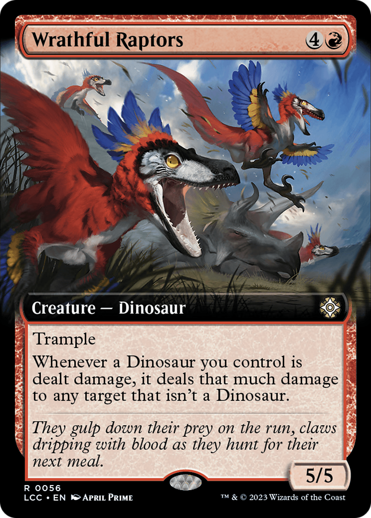 Wrathful Raptors (Extended Art) [The Lost Caverns of Ixalan Commander] | Red Riot Games CA