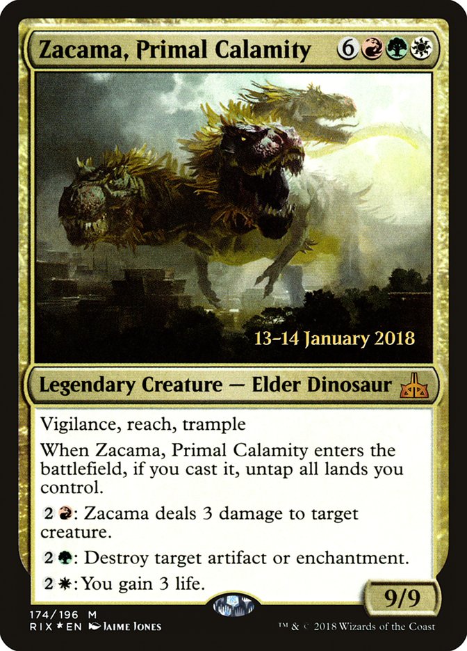 Zacama, Primal Calamity [Rivals of Ixalan Prerelease Promos] | Red Riot Games CA