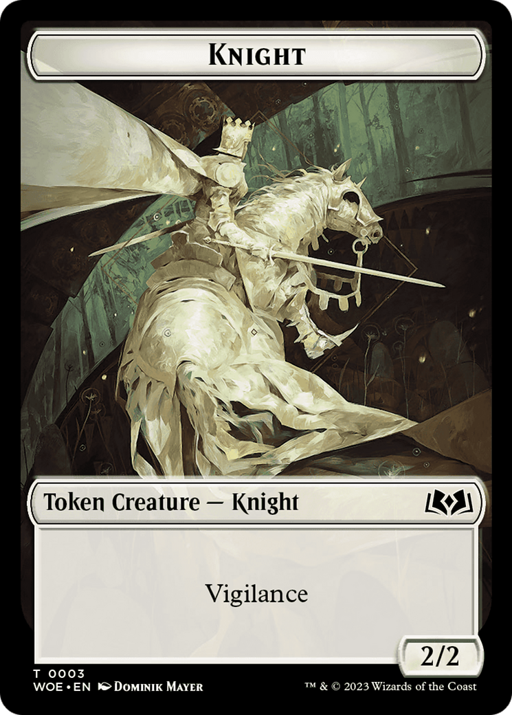 Knight // Food (0013) Double-Sided Token [Wilds of Eldraine Tokens] | Red Riot Games CA