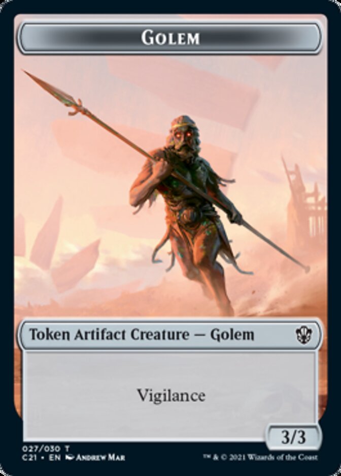 Golem (027) // Thopter Double-Sided Token [Commander 2021 Tokens] | Red Riot Games CA