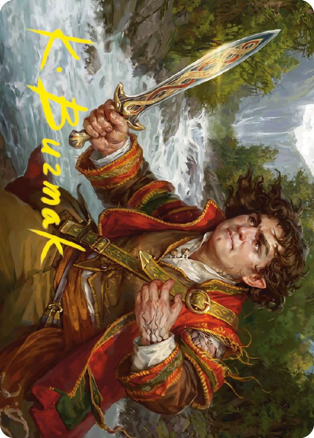 Frodo Baggins Art Card (16/81) (Gold-Stamped Signature) [The Lord of the Rings: Tales of Middle-earth Art Series] | Red Riot Games CA