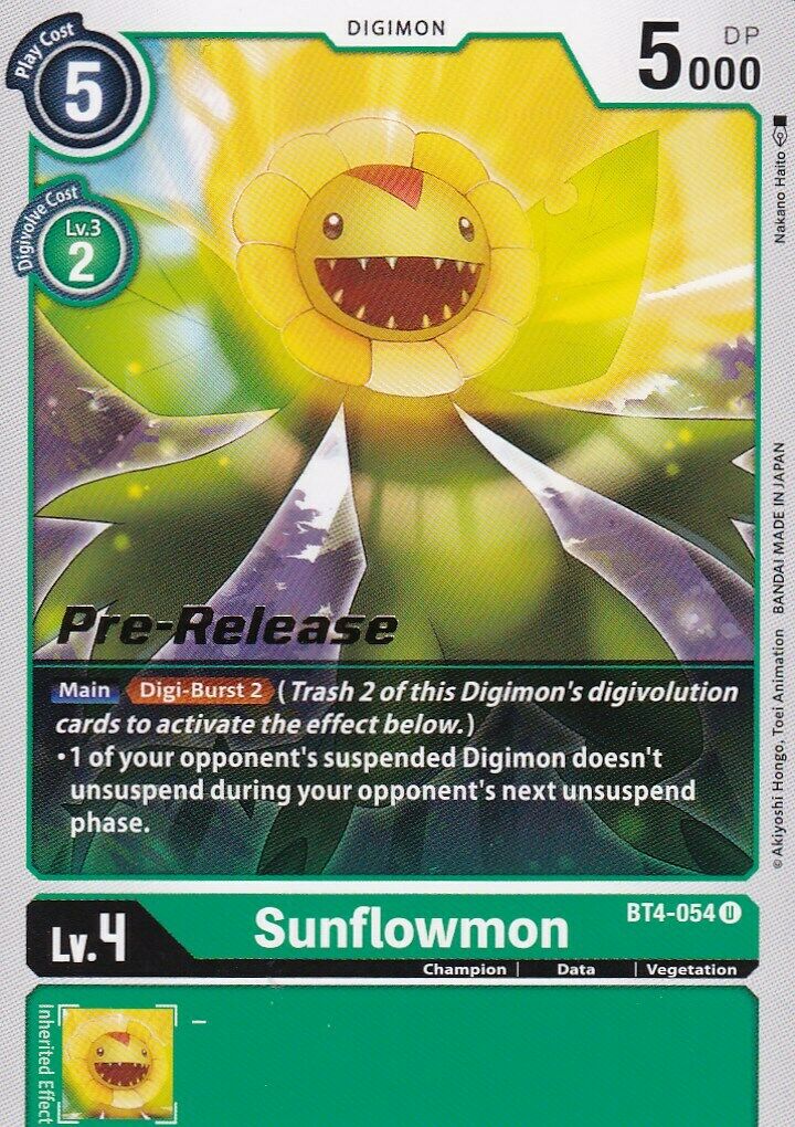 Sunflowmon [BT4-054] [Great Legend Pre-Release Promos] | Red Riot Games CA