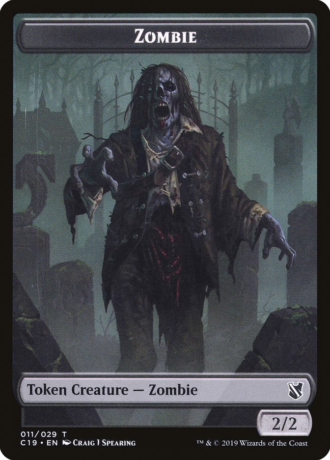 Zombie (010) // Zombie (011) Double-Sided Token [Commander 2019 Tokens] | Red Riot Games CA