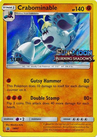 Crabominable (SM47) (Staff Prerelease Promo) [Sun & Moon: Black Star Promos] | Red Riot Games CA