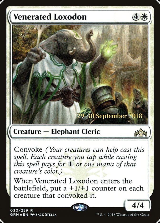 Venerated Loxodon [Guilds of Ravnica Prerelease Promos] | Red Riot Games CA