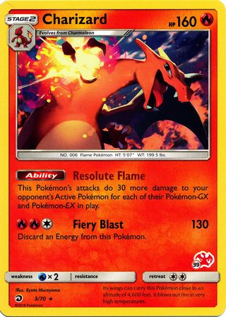 Charizard (3/70) (Charizard Stamp #39) [Battle Academy 2020] | Red Riot Games CA