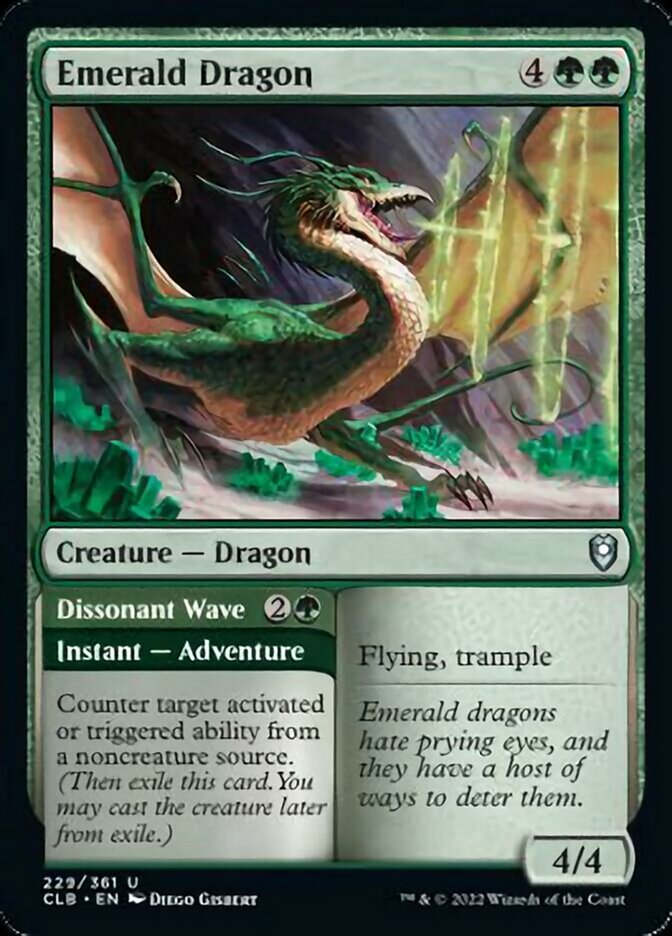 Emerald Dragon // Dissonant Wave [Commander Legends: Battle for Baldur's Gate] | Red Riot Games CA