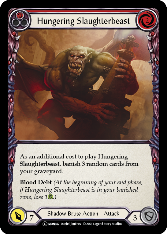 Hungering Slaughterbeast (Red) [U-MON147] (Monarch Unlimited)  Unlimited Normal | Red Riot Games CA