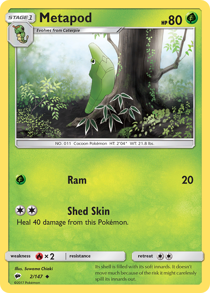 Metapod (2/147) [Sun & Moon: Burning Shadows] | Red Riot Games CA