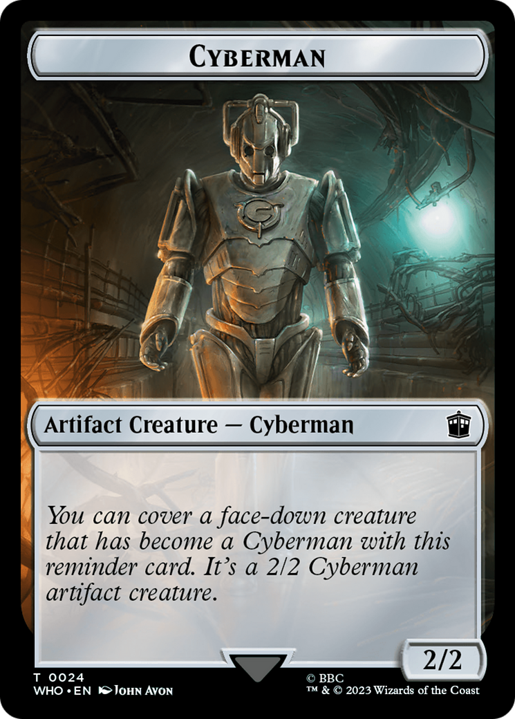 Alien Rhino // Cyberman Double-Sided Token [Doctor Who Tokens] | Red Riot Games CA