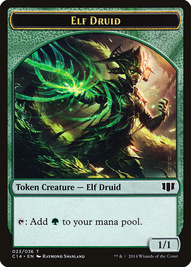 Elf Druid // Beast (020/036) Double-Sided Token [Commander 2014 Tokens] | Red Riot Games CA