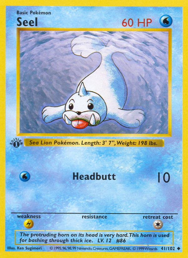 Seel (41/102) (Shadowless) [Base Set 1st Edition] | Red Riot Games CA
