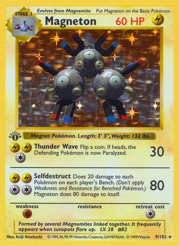 Magneton (9/102) (Shadowless) [Base Set 1st Edition] | Red Riot Games CA
