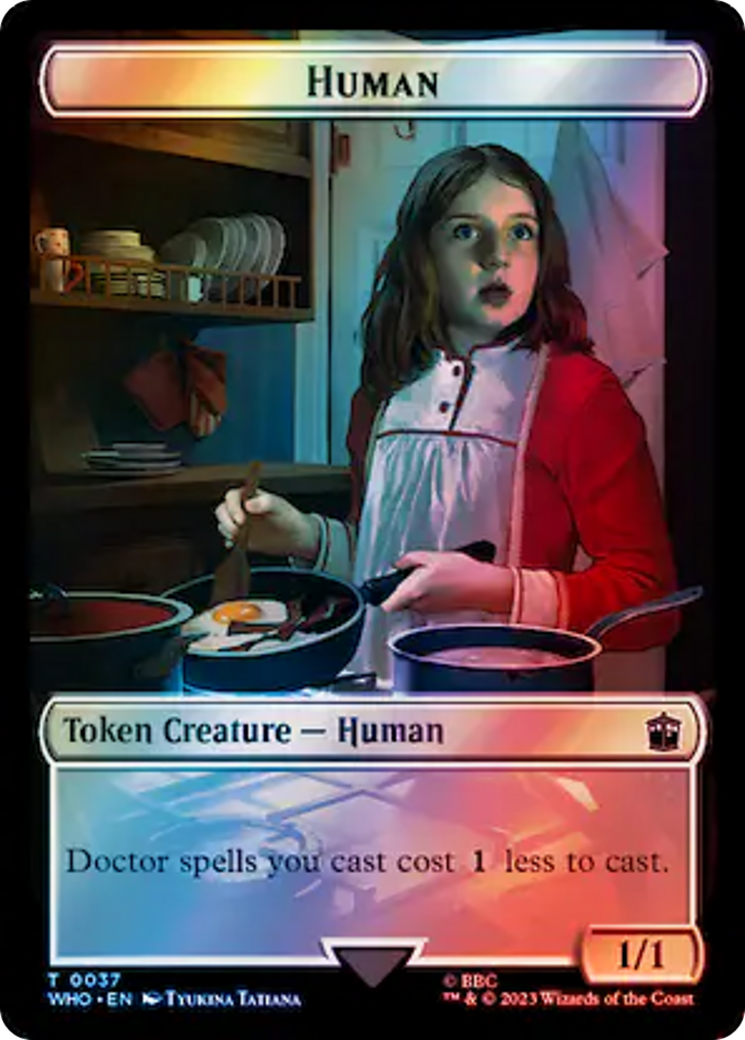 Human (0037) // Food (0057) Double-Sided Token (Surge Foil) [Doctor Who Tokens] | Red Riot Games CA