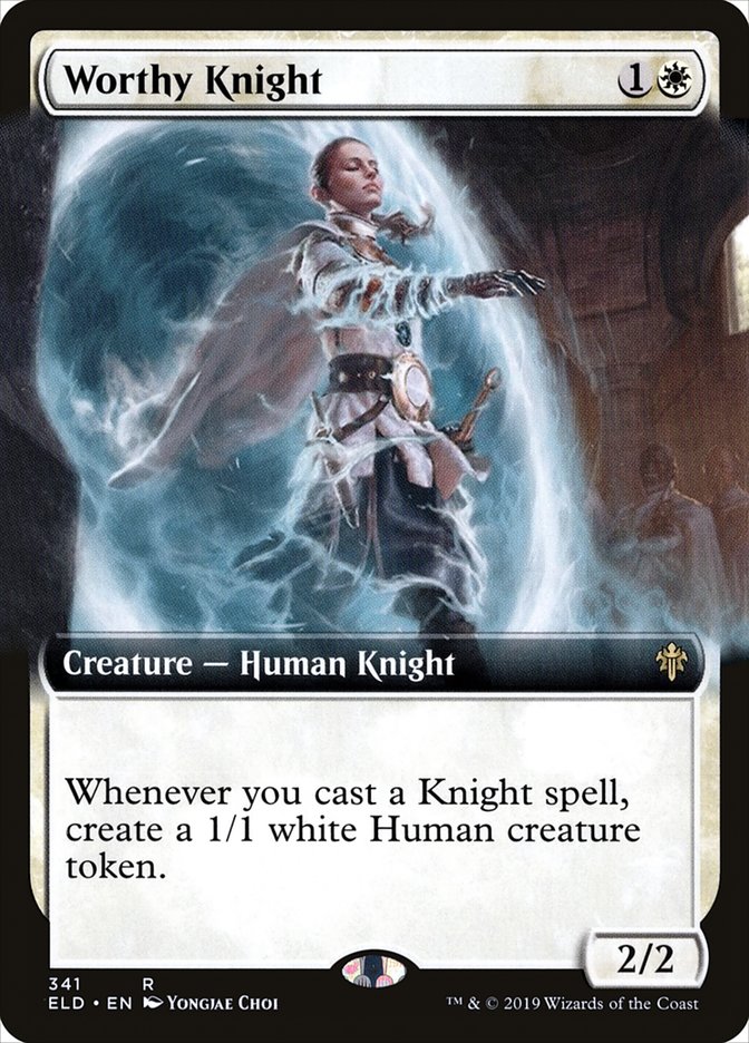 Worthy Knight (Extended Art) [Throne of Eldraine] | Red Riot Games CA
