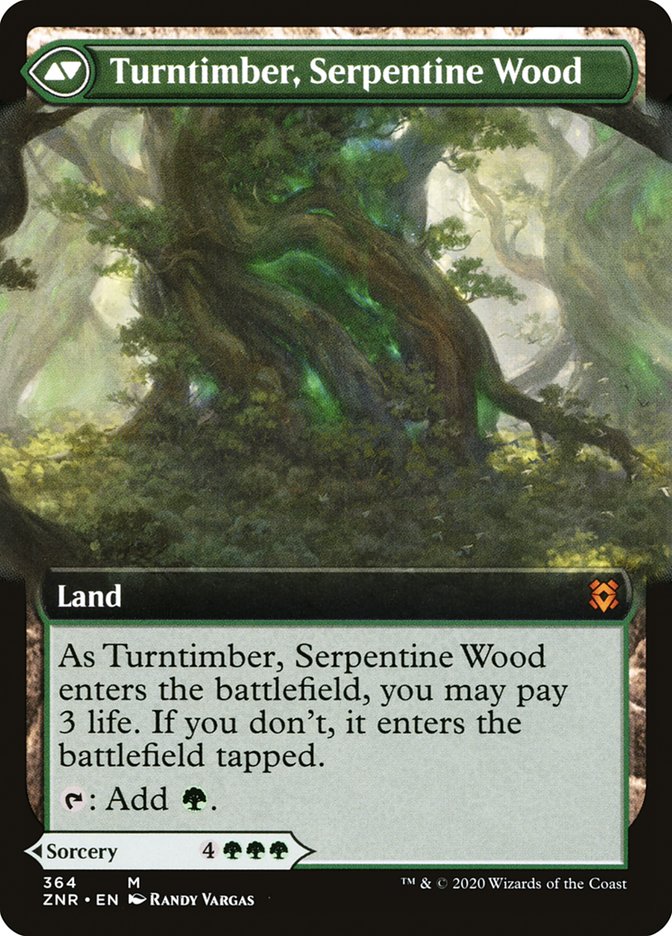 Turntimber Symbiosis // Turntimber, Serpentine Wood (Extended Art) [Zendikar Rising] | Red Riot Games CA