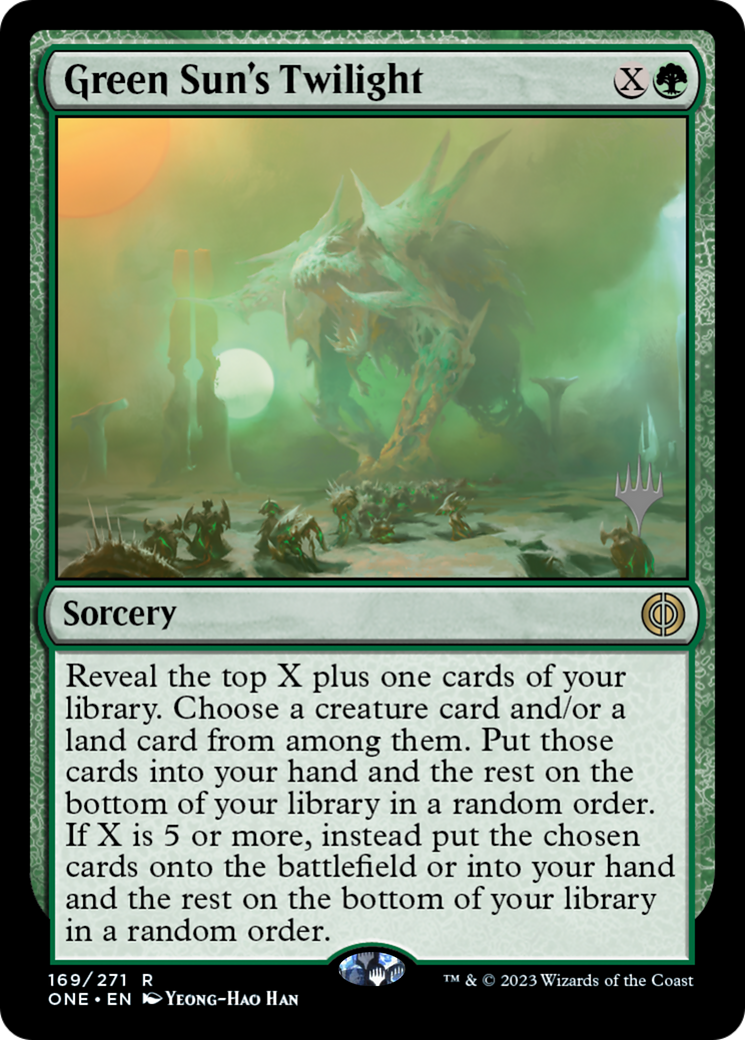 Green Sun's Twilight (Promo Pack) [Phyrexia: All Will Be One Promos] | Red Riot Games CA